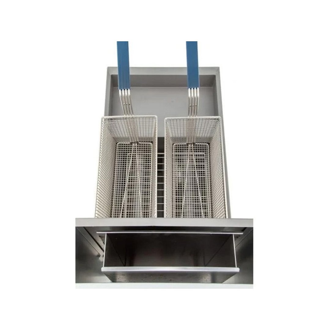 Pitco 40D 15" Full Pot Floor Model Gas Fryer w/ 40-45 lb Capacity, Millivolt Controls, 107.000 BTU