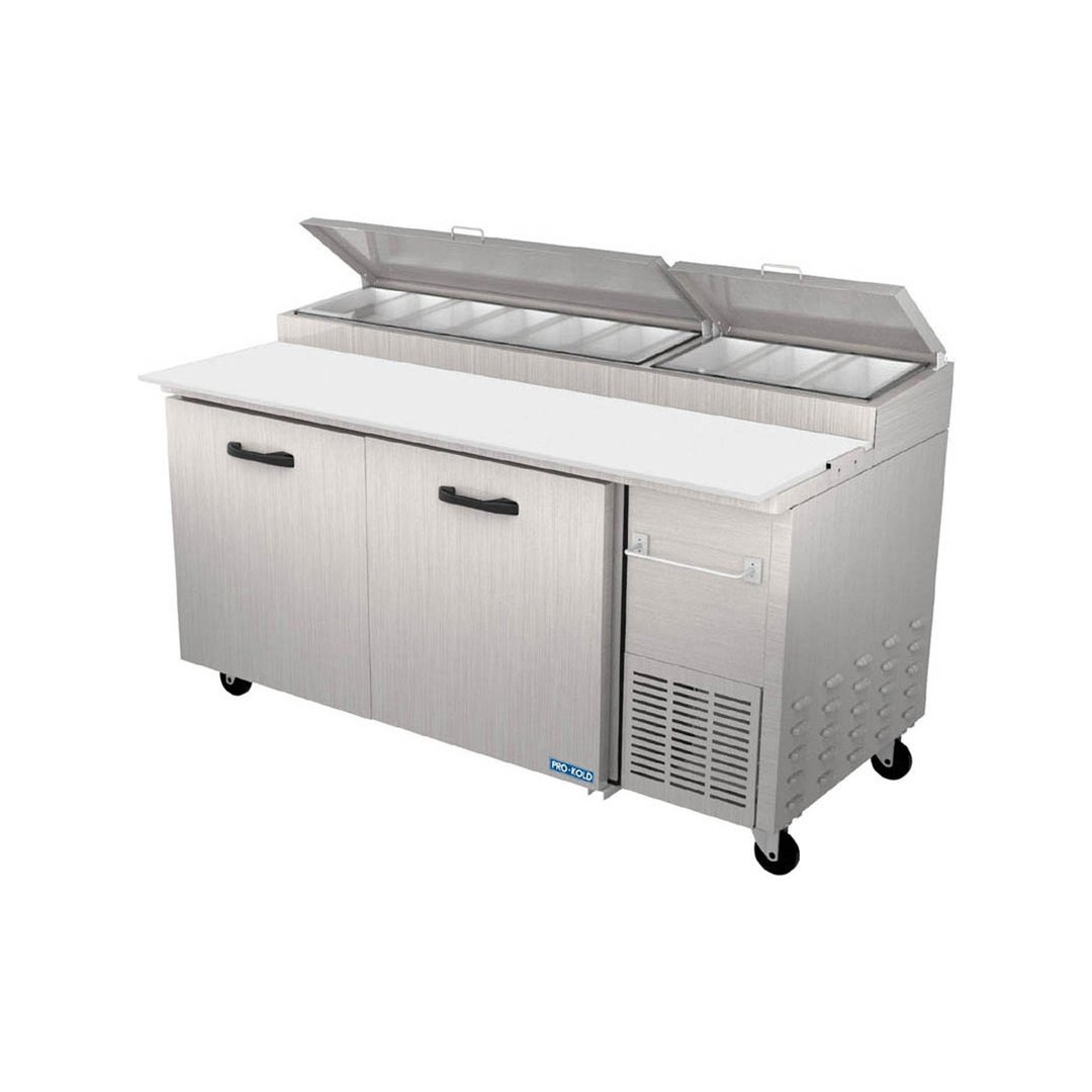 Pro-Kold  PPT 67 11 67" Two Section Refrigerated Pizza Prep Table w/ 2 Doors, 22.5 cu. ft.