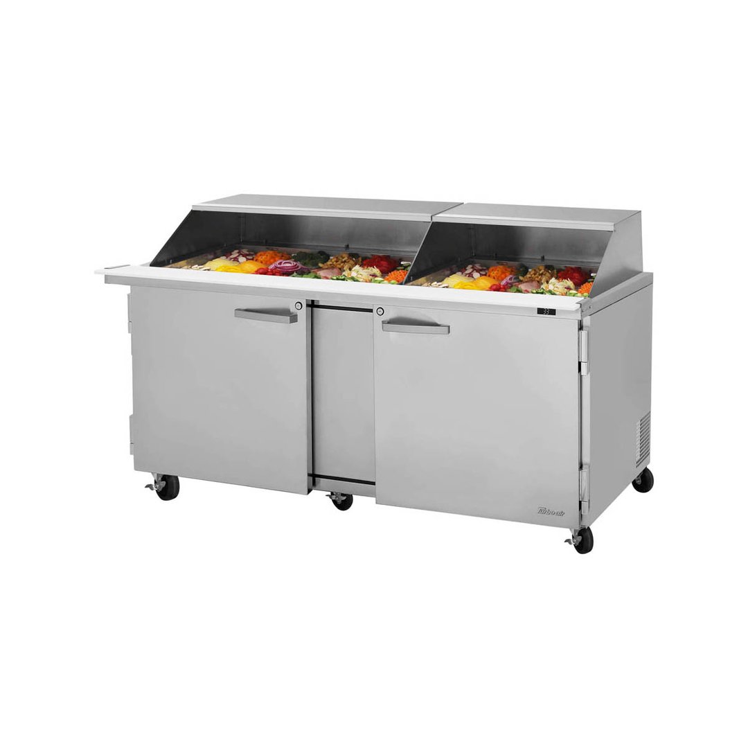 Turbo Air PST-72-30-N-SL 72" Mega Top Sandwich/Salad Prep Table w/ 2 Doors, 30 Pans