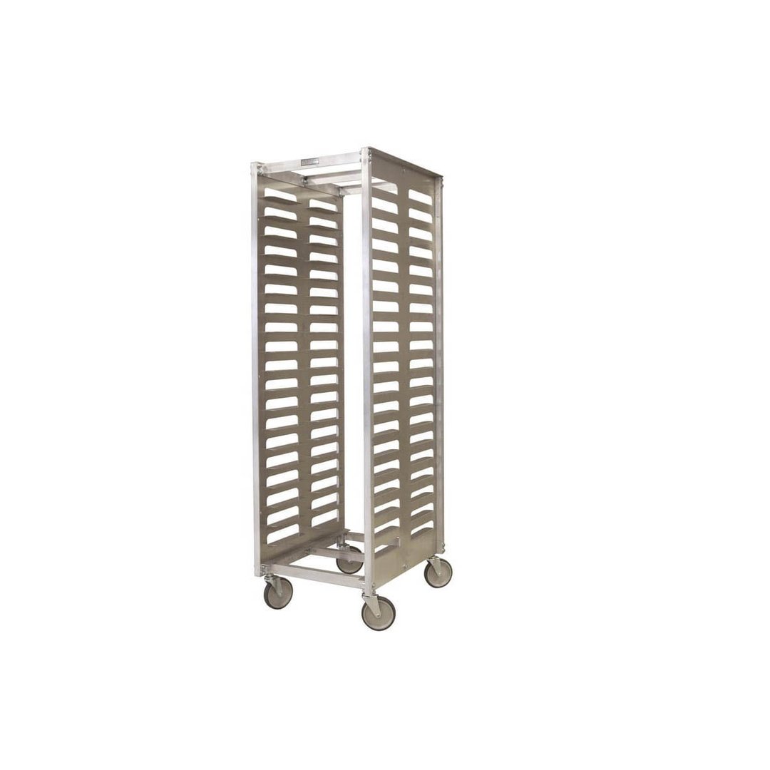 Prairie View LE6018A L-Series 10 Pan Aluminum Mobile End Load Sheet Pan Rack, Assembled