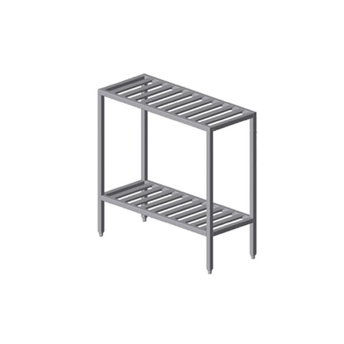 Prairie View SWT204872-2 Institutional All Welded 2-Shelf T-Bar Shelving Unit - 72" x 20" x 48"