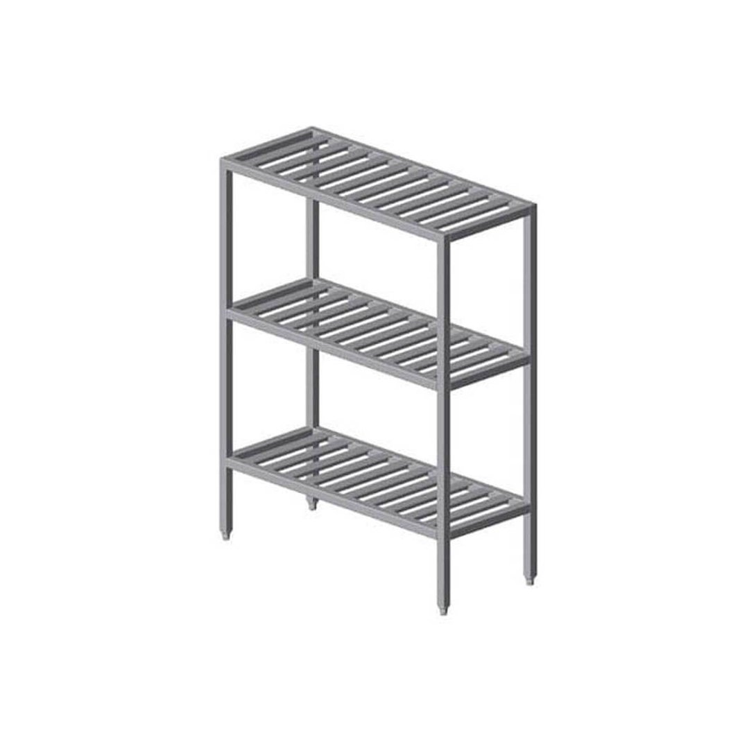 Prairie View SWT246048-3 Institutional All Welded 3-Shelf T-Bar Shelving Unit - 48" x 24" x 60"