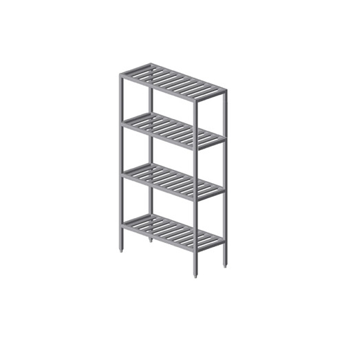 Prairie View SWT247248-4 Institutional All Welded 4-Shelf T-Bar Shelving Unit - 48" x 24" x 72"