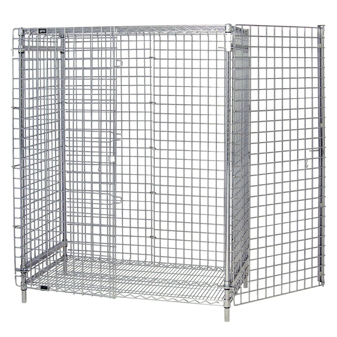 Quantum 2136-63SEC Chrome Stationary Security Unit with 2 Shelves, 21" x 36" x 63"