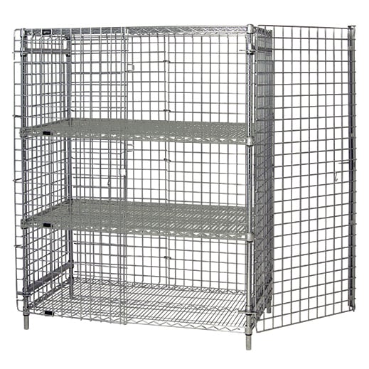 Quantum 2148-63SEC-2 Chrome Stationary Security Unit with 4 Shelves, 21" x 48" x 63"