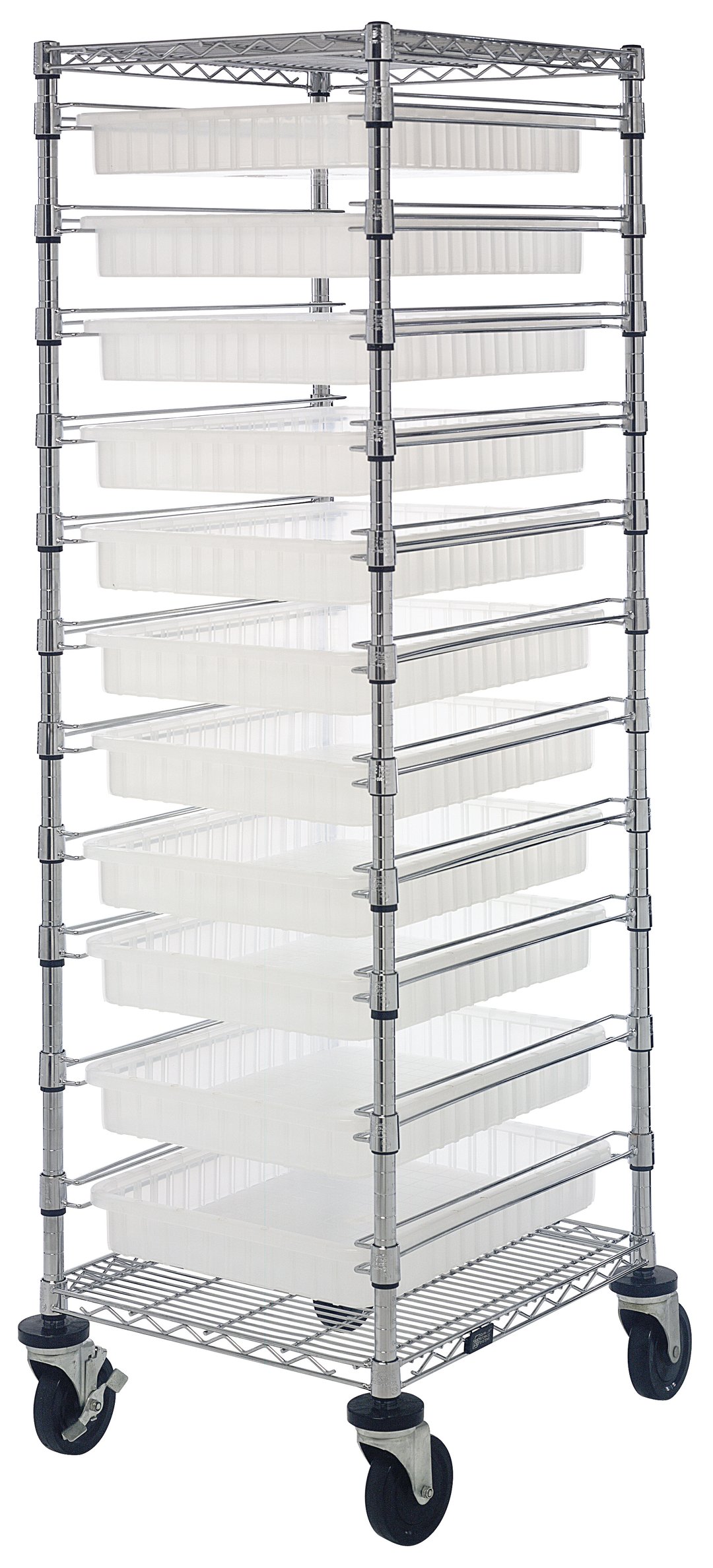 Quantum BC212469M2CL Plastic Bussing Utility Transport Cart