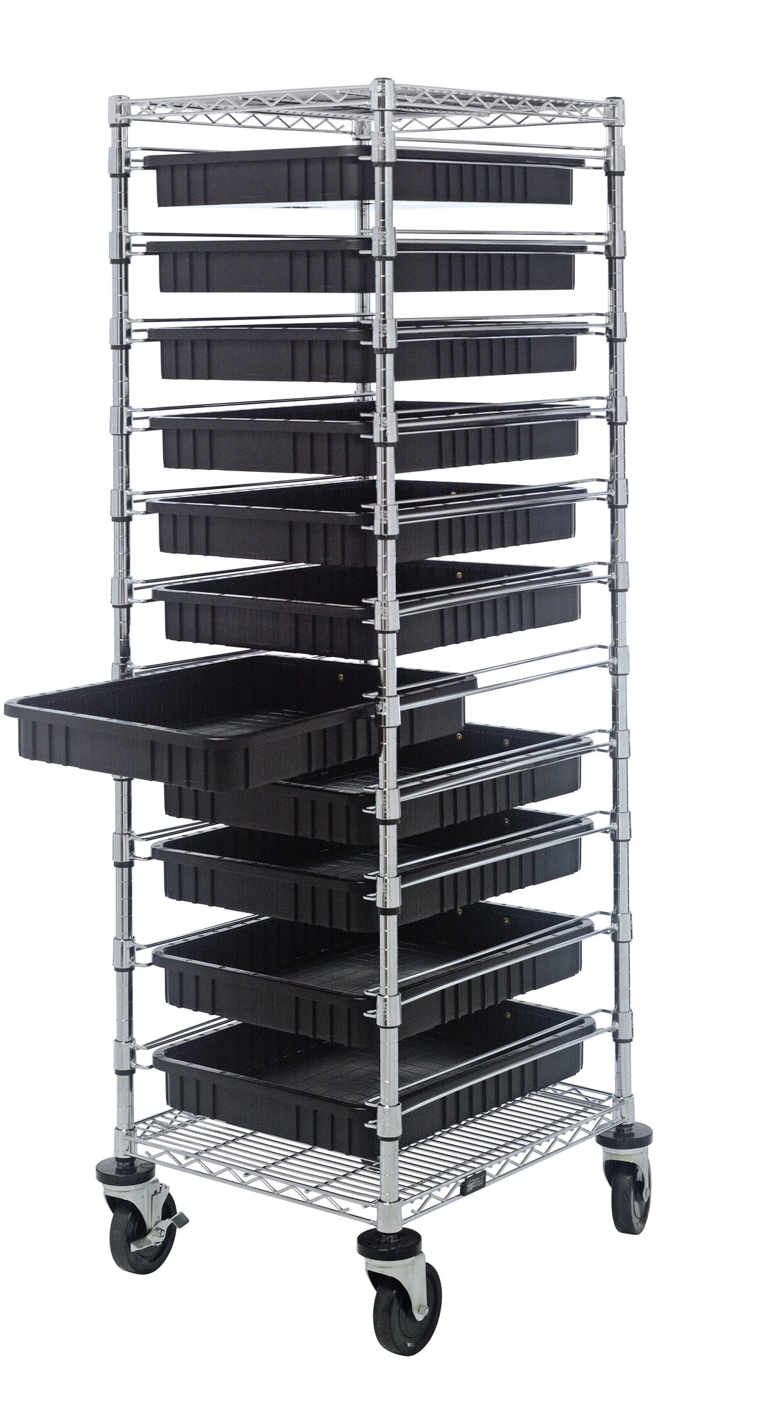 Quantum BC212469M2CO Plastic Bussing Utility Transport Cart