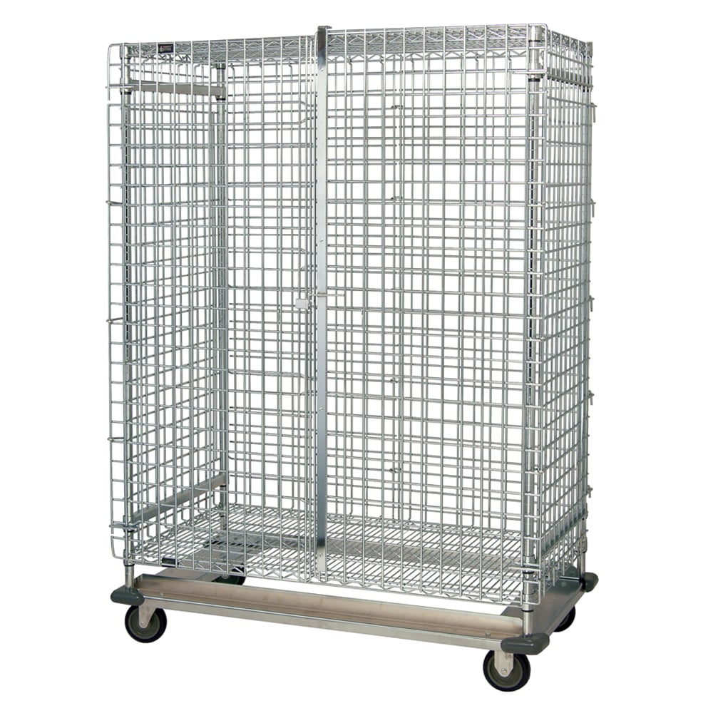 Quantum MD2460-70SEC Chrome Dolly Base Security Cart with 2 Shelves, 24" x 60" x 70"