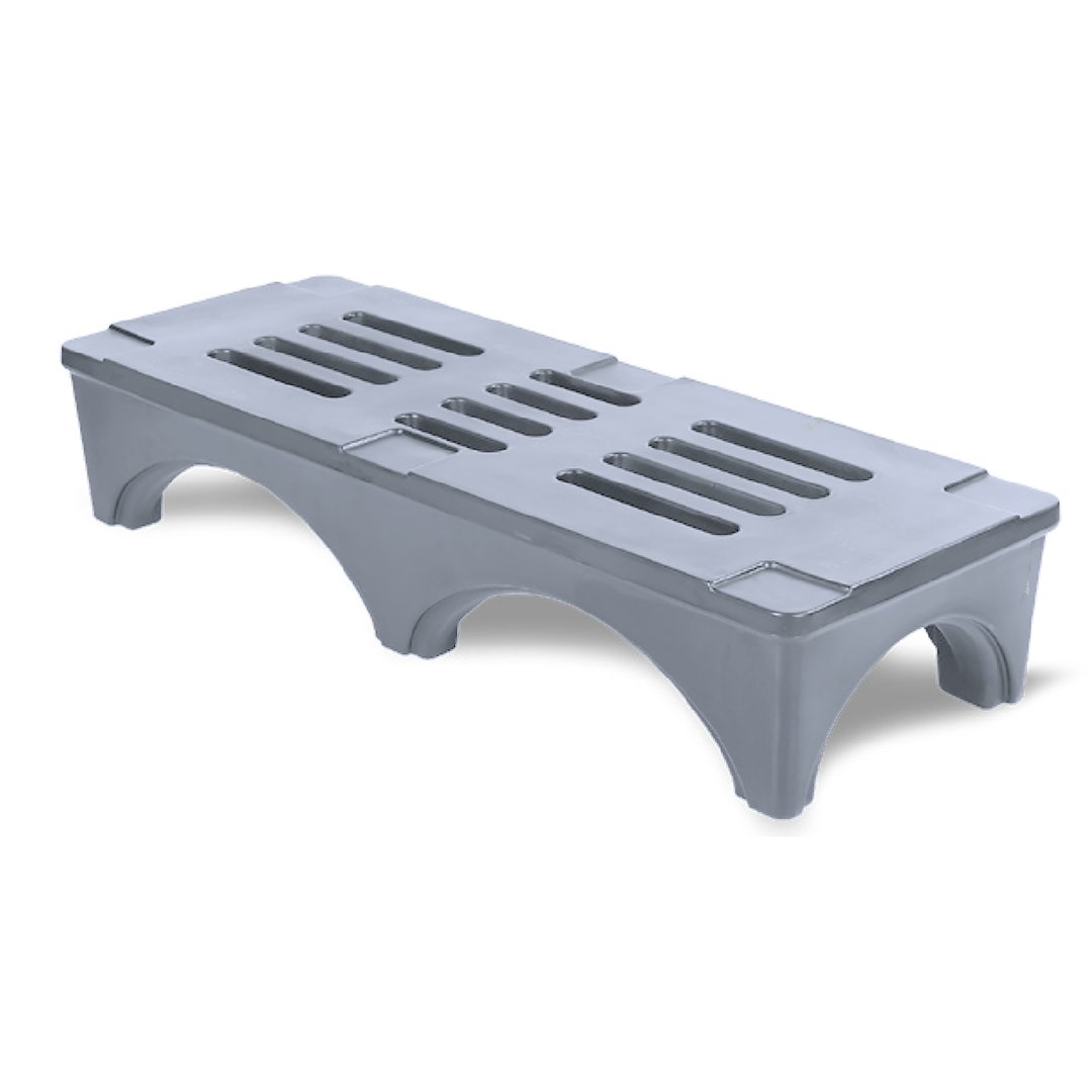 Quantum QFSD-2260 60" x 22" x 12" Plastic Ventilated Top Polymer Dunnage Rack with 4000 lb. Capacity