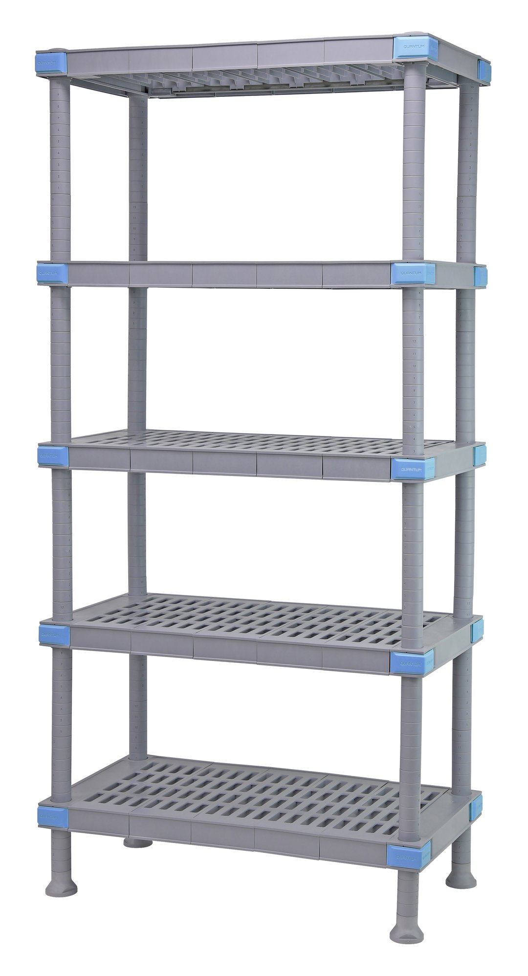 Quantum QP182486VS-5 NSF Millenia Gray Polymer 5 Shelf Vented Shelving Unit - 24" x 18" x 86"