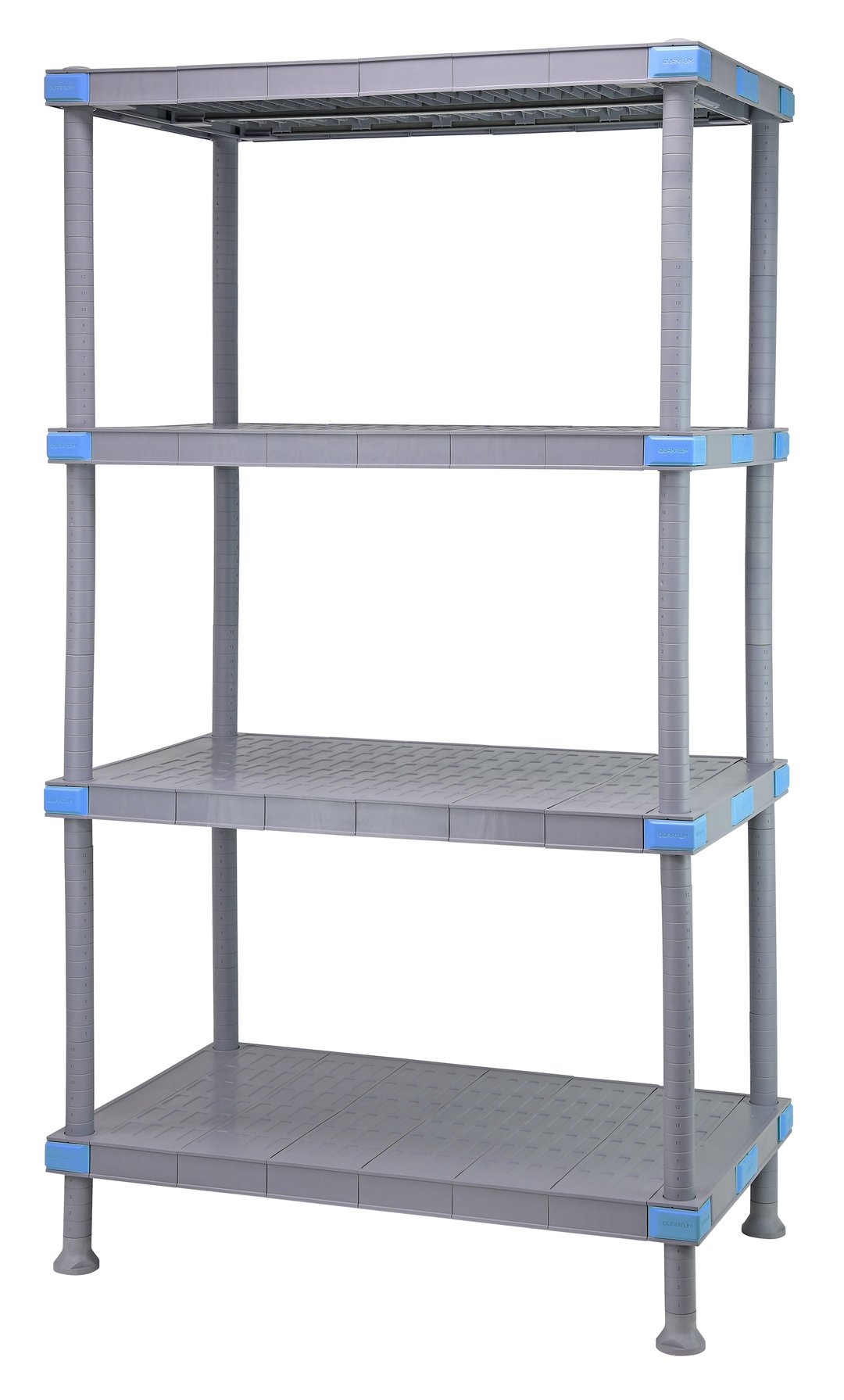 Quantum QP183674SS-4 NSF Millenia Gray Polymer 4 Shelf Solid Shelving Unit - 36" x 18" x 74"
