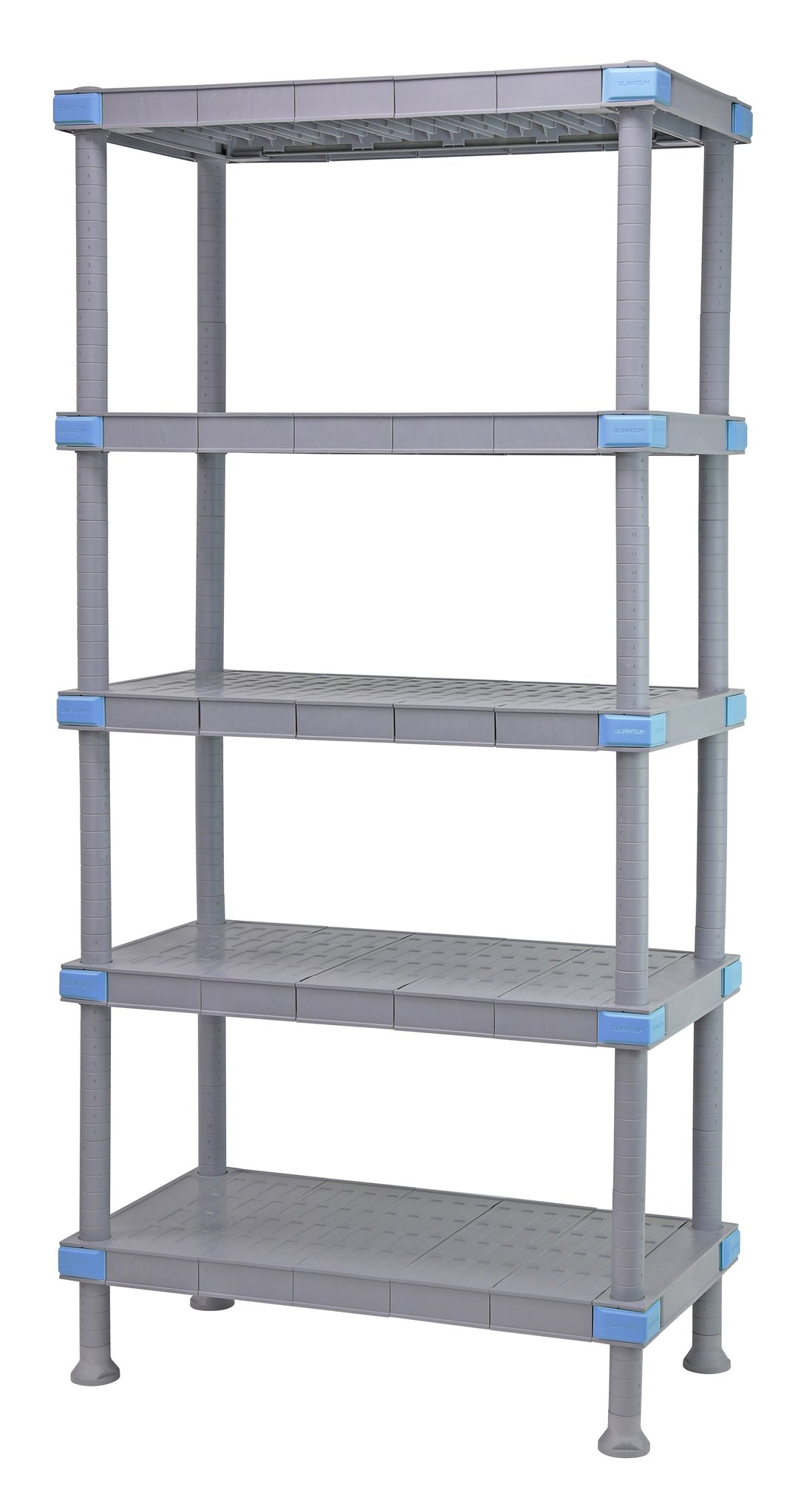 Quantum QP186074SS-5 NSF Millenia Gray Polymer 5 Shelf Solid Shelving Unit - 60" x 18" x 74"