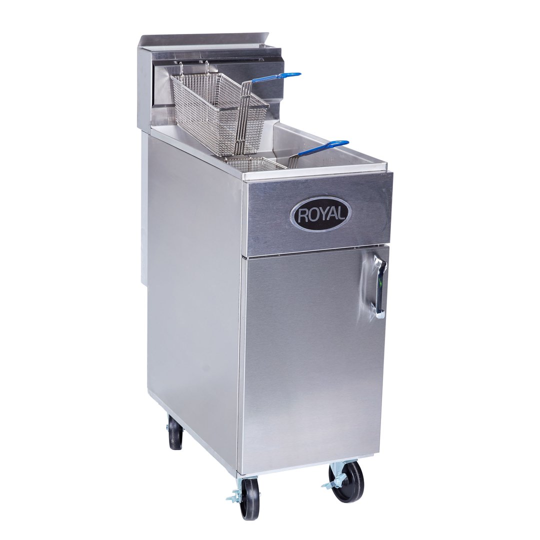 Royal Range of California RFT-50 Full Pot Floor Model Gas Fryer w/ 50-lb Capacity, Tube-Fired