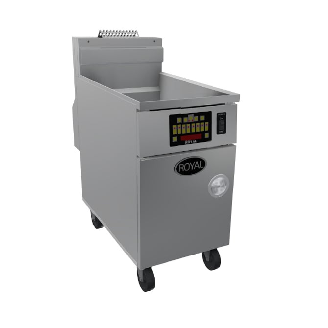 Royal Range of California RHEF-75-DM2 Full Pot Gas Fryer w/ 80-lb Capacity, Twin Baskets, 4 Burners