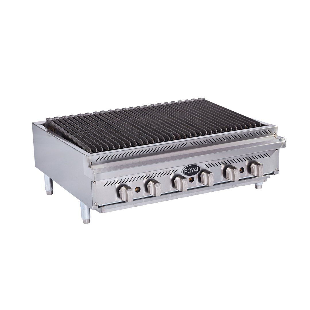 Royal Range of California RRB-60 60" Countertop Gas Radiant Charbroiler, (10) Burners, 150.000 BTU