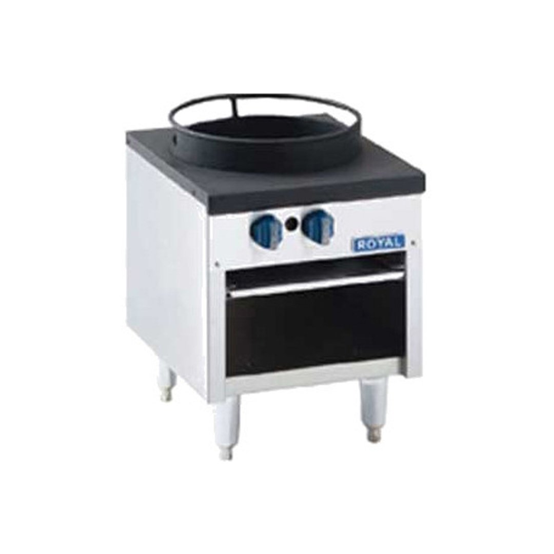 Royal Range of California RSP-18T 18" Gas Stock Pot Range w/ (2) Three Ring Burners and Tempura Wok Top, Front to Back Design, Manual Controls, 180.000 BTU