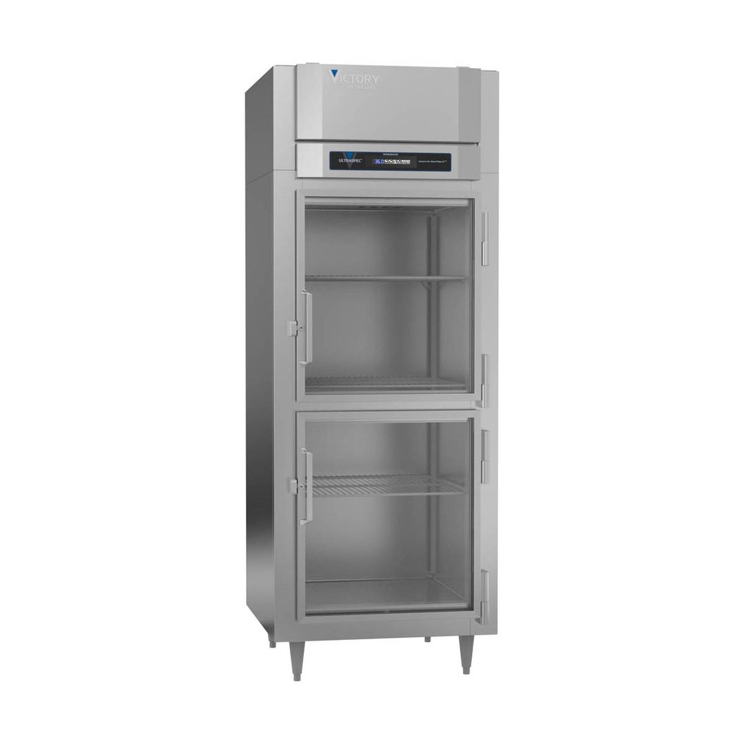 Victory RS-1D-S1-EW-HG-HC 31" One Section Wide Reach-In Refrigerator w/ 2 Swing Glass Half Door, Stainless Steel, 24 cu. ft.