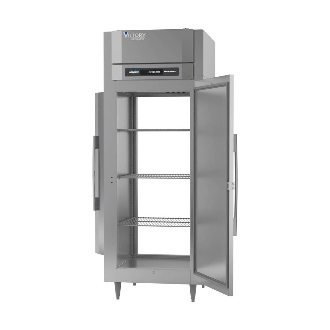 Victory RSA-1D-S1-EW-PT-HC 31" One Section Wide Pass-Thru Refrigerator w/ 2 Solid Swing Full Doors, Aluminum Interior, 26 cu. ft.
