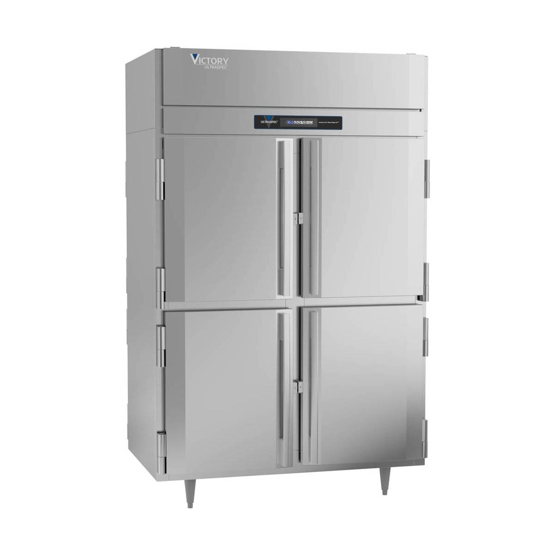 Victory RSA-2D-S1-PTHDHC 52" Two Section Pass-Thru Refrigerator w/ 8 Solid Swing Half Doors, Aluminum Interior, 48 cu. ft.
