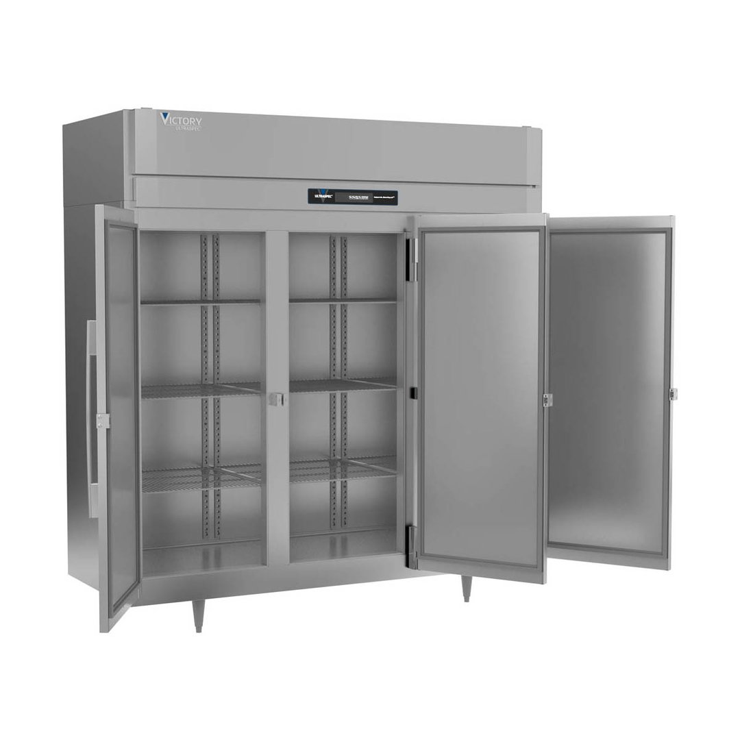 Victory RSA-3D-S1-HC 78" Three Section Reach-In Refrigerator w/ 3 Solid Swing Full Doors, Aluminum Interior, 68 cu. ft.