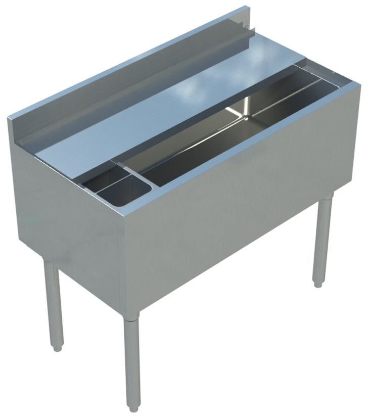 Sapphire Manufacturing SMIB-1836 Insulated Underbar Ice Bin w/ Bottle Holder