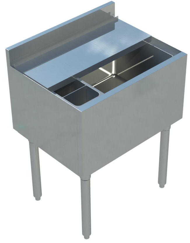 Sapphire Manufacturing SMIB-188 Insulated Underbar Ice Bin w/ Bottle Holder
