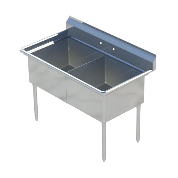 Sapphire Manufacturing SMS1216-2 29" Two Compartment Sink, 12"W x 16"L Bowl Without Drainboard