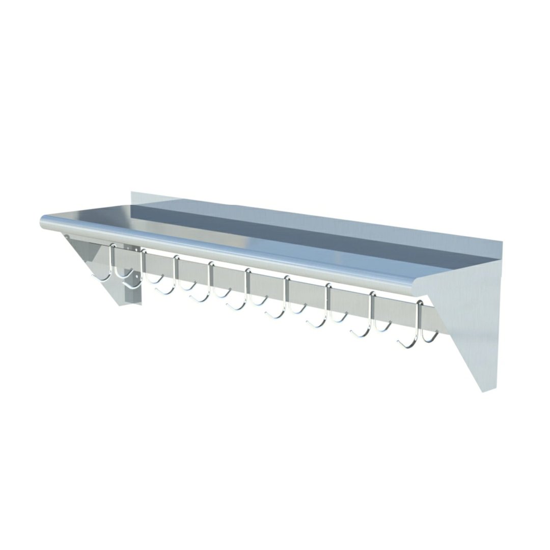 Sapphire Manufacturing SMWP-1272 Wall-Mounted with Pot Rack Overshelf