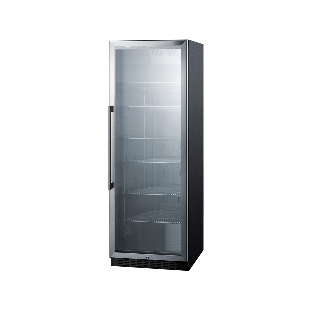 Summit SCR1401 24" Beverage Center w/ Right Hinged Glass Door, Black Exterior, 12.6 cu.ft