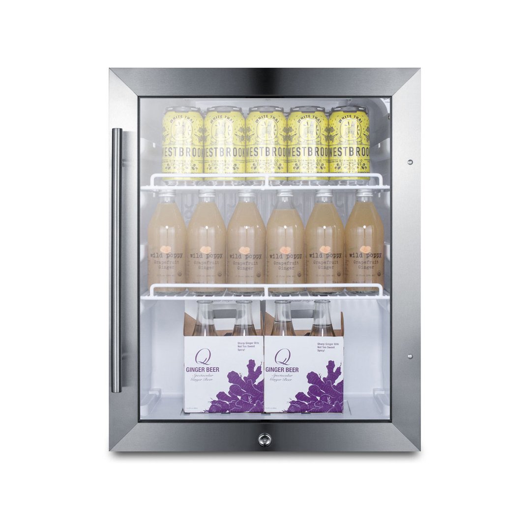Summit SCR314L 19" Countertop Beverage Merchandiser Cooler in Black, 2.1 cu. ft.
