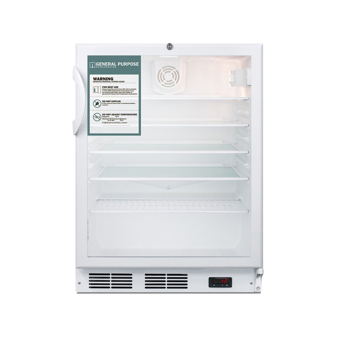 Accucold SCR600GLBIADAGP Glass Door Undercounter All-Refrigerator, ADA Compliant