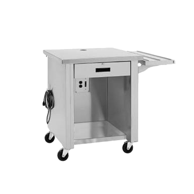 Delfield SCS-50, 50" Deep Shelleysteel Cashier Counter with Stainless Steel Top and Locking Cash Drawer
