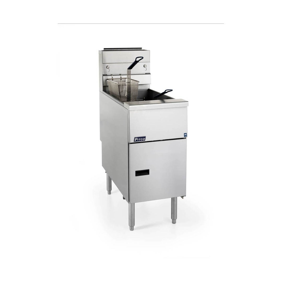 Pitco SG14R-S Full Pot Floor Model Gas Fryer w/ 50-lb Capacity, Millivolt Control, 122,000 BTU
