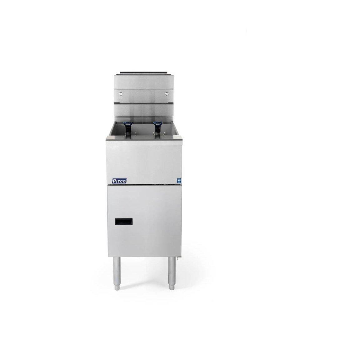 Pitco SG14R-S Full Pot Floor Model Gas Fryer w/ 50-lb Capacity, Millivolt Control, 122,000 BTU