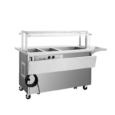 Delfield SH4C-96-NU 96"  Hot/Cold Serving Counter, (4) Hot & (1) Ice-Cooled Well
