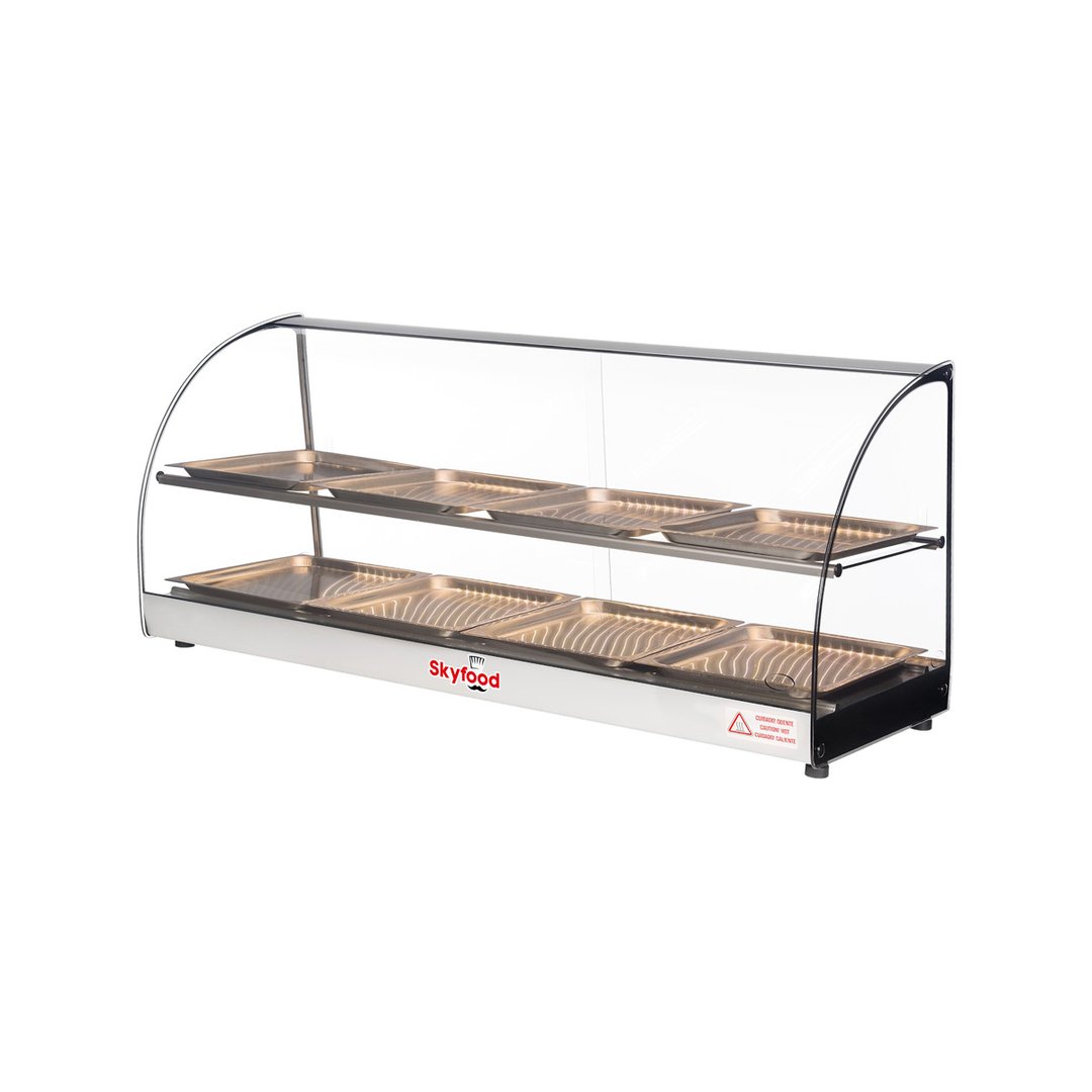 Skyfood FWD2-43-8P 43" Food Warmer Display Case with Double Shelf, (8) Pans
