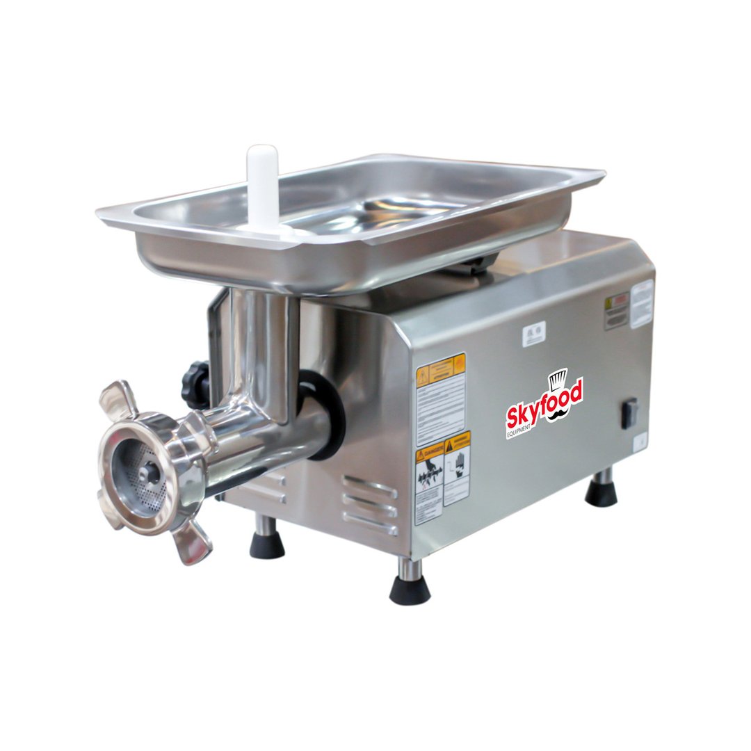 Skyfood PSE-32HD SS Countertop Electric Meat Grinder, Stainless Steel Cylinder, #32 HUB, 3 hp