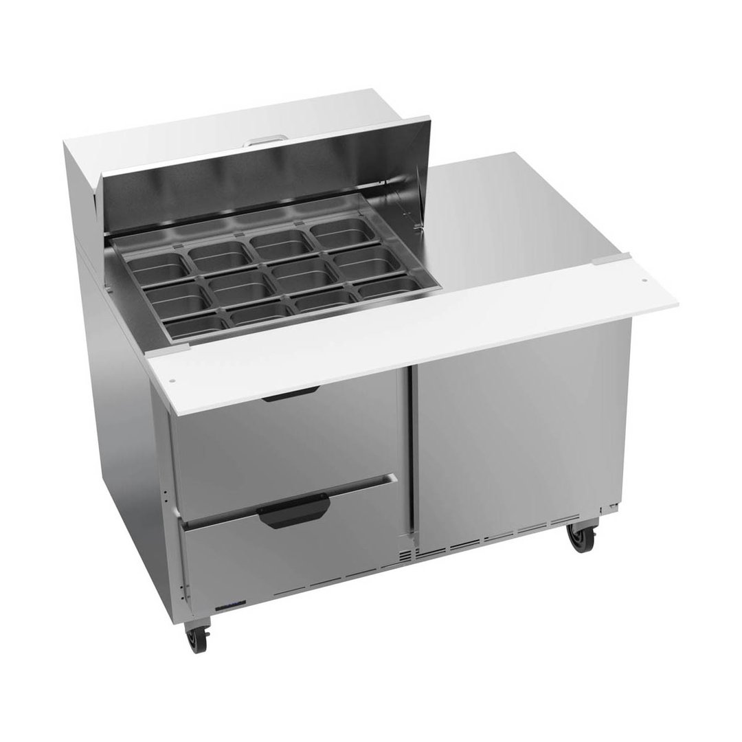 Beverage Air SPED48HC-12M-2 48" Mega Top Sandwich/Salad Prep Table w/ 2 Drawers & 1 Door, 12 Pans