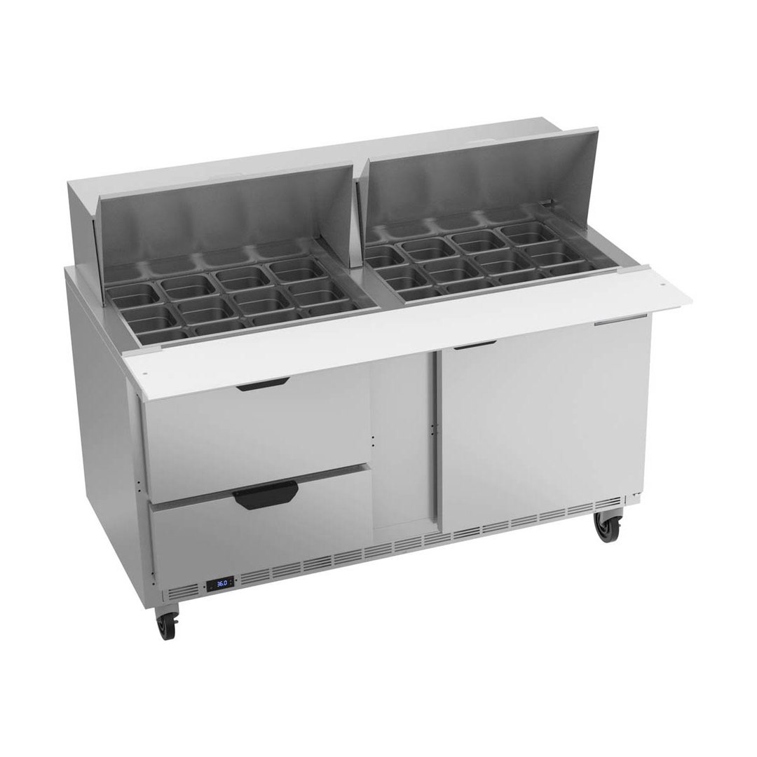 Beverage Air SPED60HC-24M-2 60" Mega Top Sandwich/Salad Prep Table w/ 4 Drawers & 1 Door, 24 Pans
