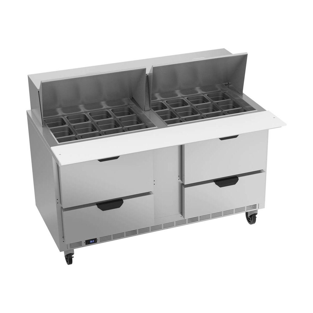 Beverage Air SPED60HC-24M-4 60" Mega Top Sandwich/Salad Prep Table w/ 4 Drawers, 24 Pans