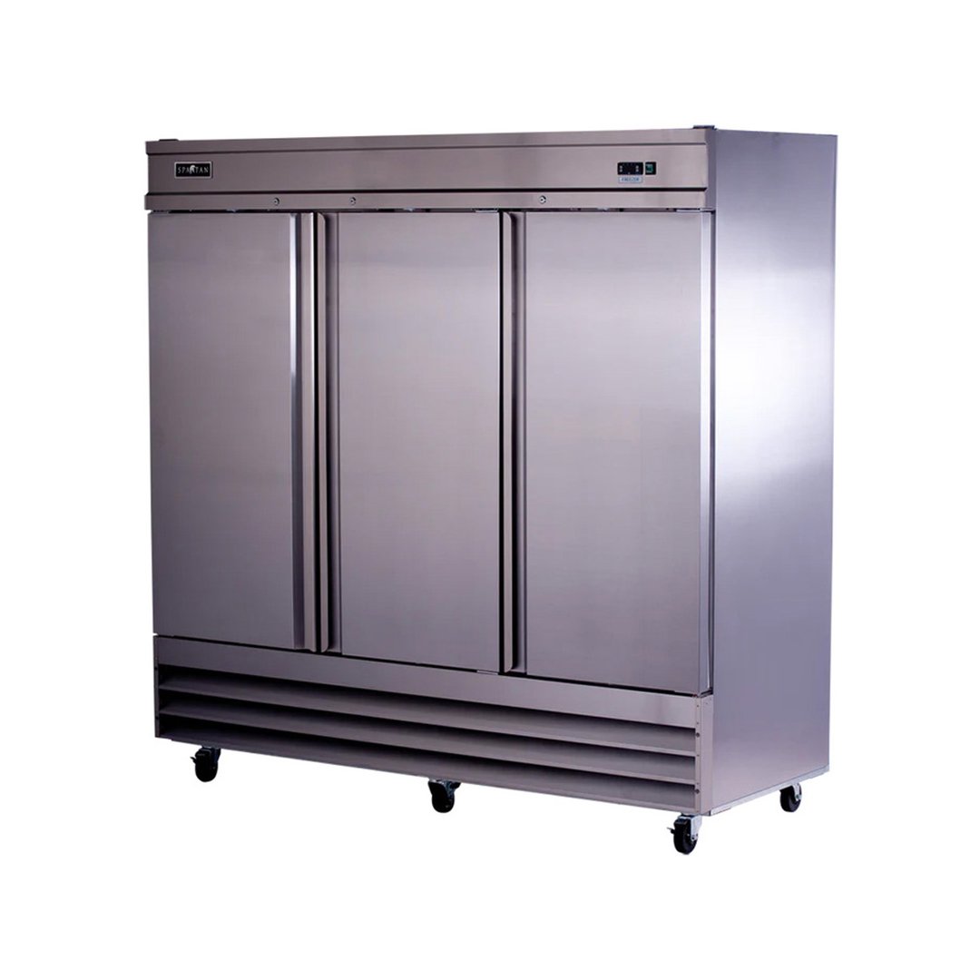 Spartan Refrig STF-72 81" Three Section Solid Door Reach-In Freezer, Bottom Mount, 72 cu. ft.