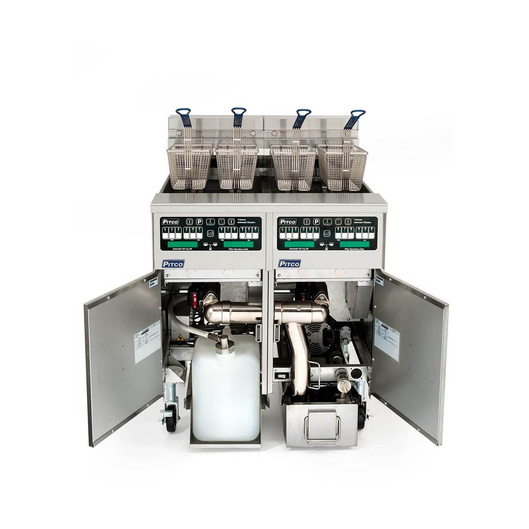 Pitco SSHLV14TC-2/FD Multiple Battery Gas Fryer w/ (2) 17-lb Frypots, Filter Drawer System