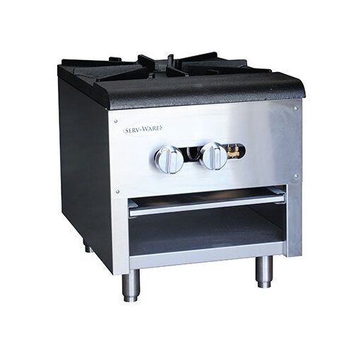 Serv-Ware SSSP-1 Gas Stock Pot Range w/ (1) Two Ring Burner, 18" W X 24"D, 110.000 BTU
