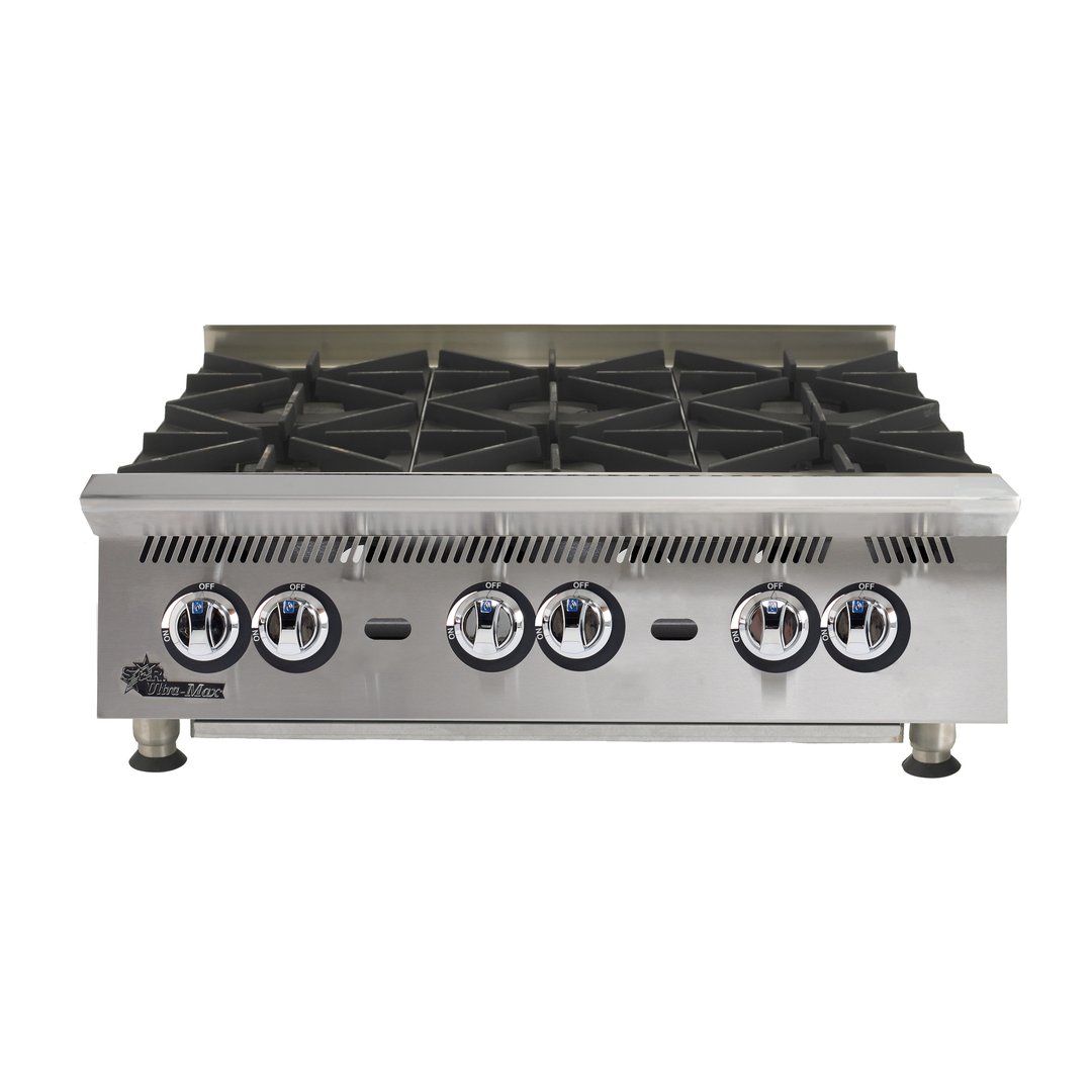 Star 808HA 48" Countertop Gas Hotplate with (8) Burners, Manual Controls, 240.000 BTU