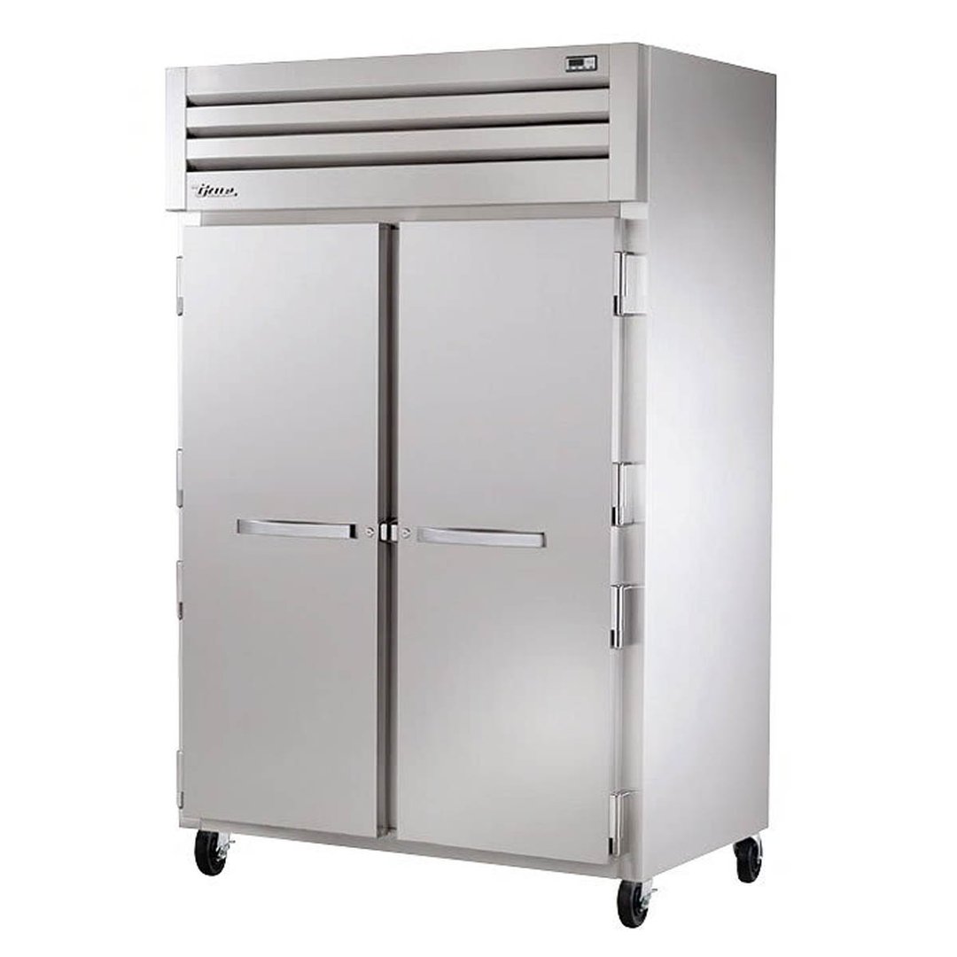 True STG2R-2S-HC 52" Two Section Reach-In Refrigerator w/ 2 Solid Doors, Top Mount, Stainless Steel Front-Aluminum Sides