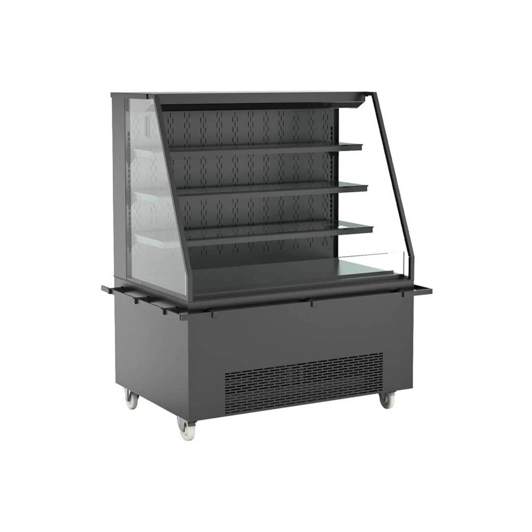 Structural Concepts NR4855RSSA.MOB 48" Vertical Self-Serve Mobile Open Air Merhandiser in Black, Self Contained, 3 Shelves, High Profile, w/ LED Lighting