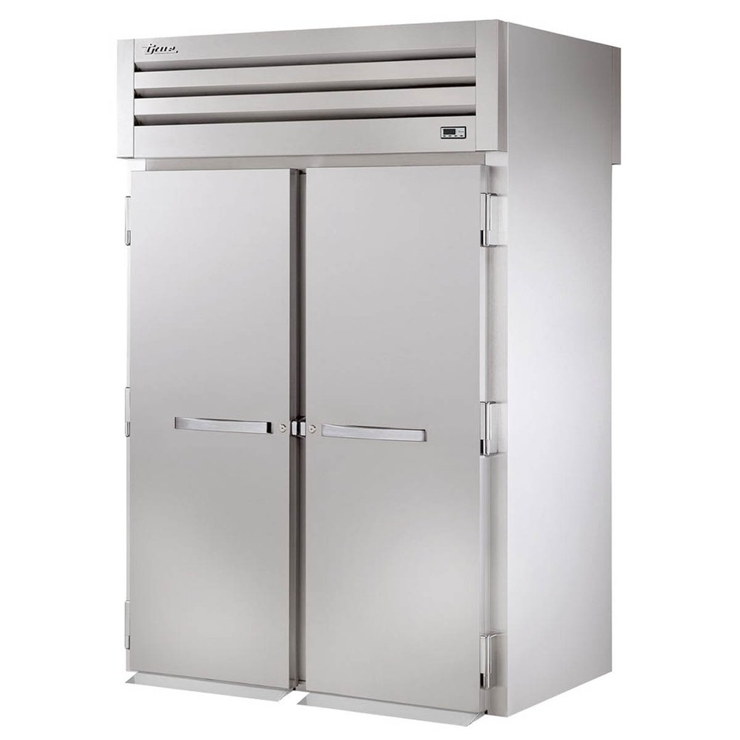 True STR2RRI89-2S 68" Two Section Roll-In Refrigerator w/ 2 Solid Doors, Stainless Steel, 89"H