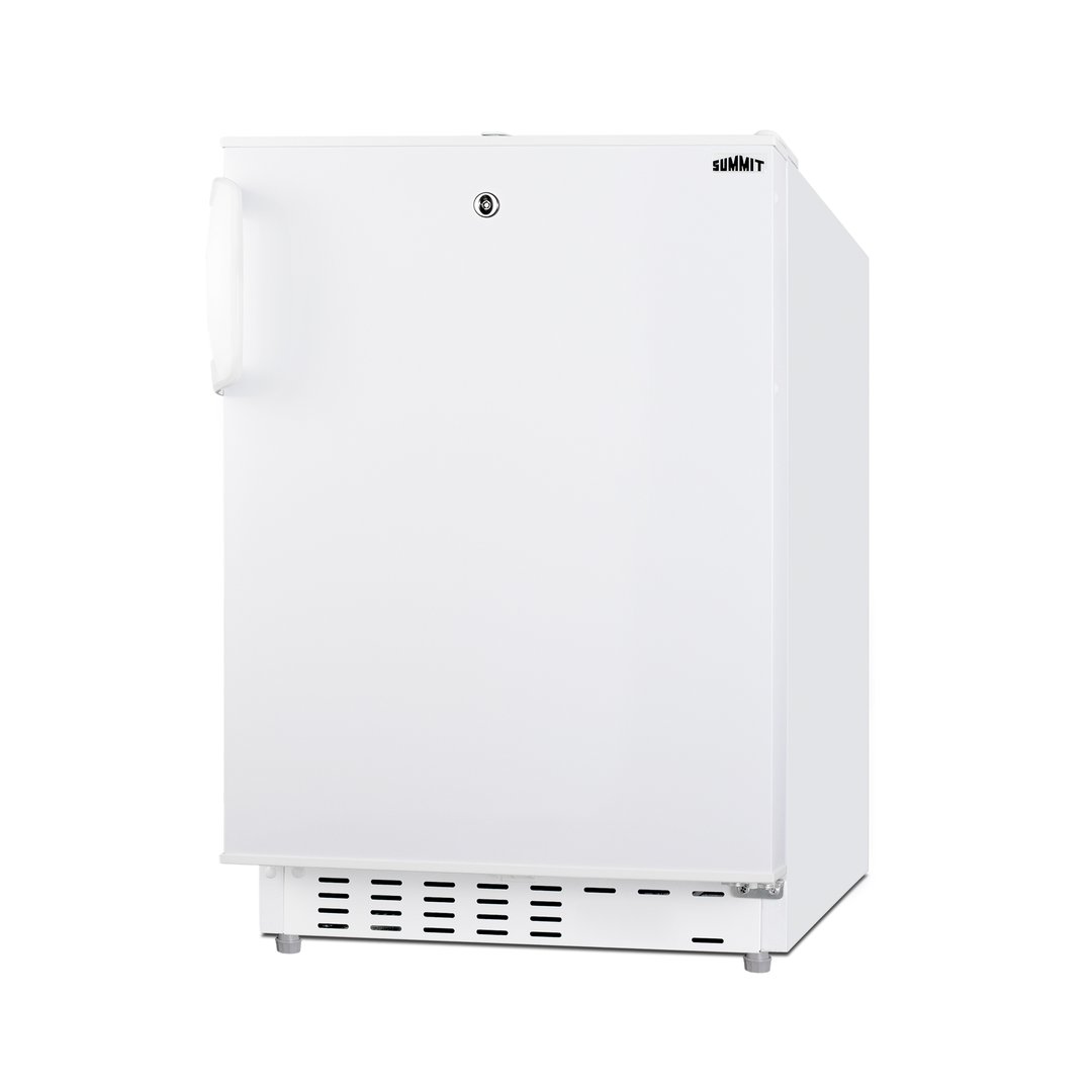 Summit ALRF48 20" Built-in or Freestanding Undercounter Refrigerator Freezer in White, 2.68 cu. ft.