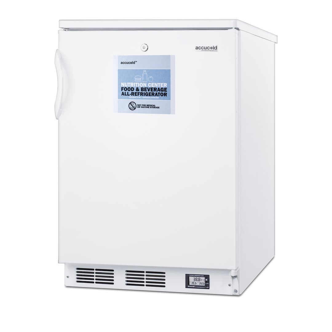 Accucold FF6LW7NZ Freestanding Undercounter Nutrition Center Refrigerator in White, w/ Door Storage, 5.5 cu. ft.