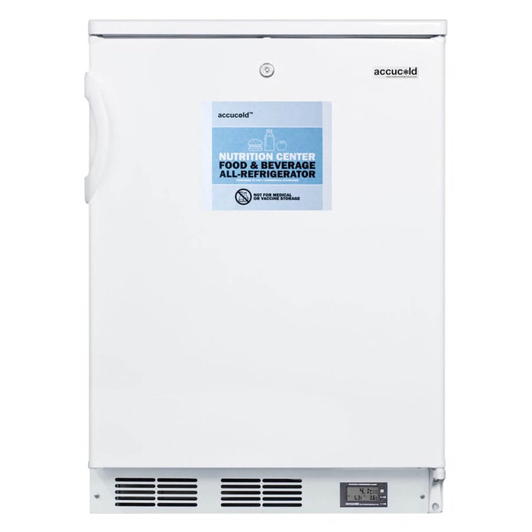 Accucold FF6LWBI7NZ Built-in Undercounter Nutrition Center Refrigerator in White, 5.5 cu. ft.